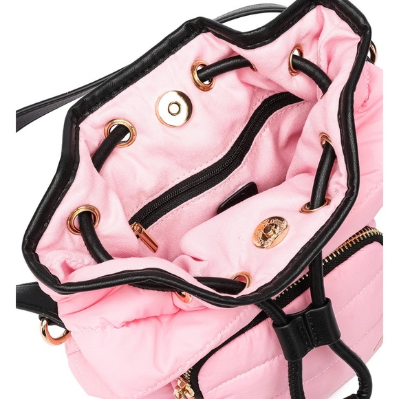 LIKE DREAMS LUCKY QUILTED PUFFER BUCKET CROSSBODY TOTE BAG BABY PINK NWT - Picture 4 of 7